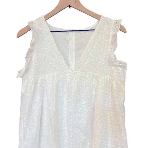 Pink Lily Ruffle Lace Romper Dress White Size Small - Picture 4 of 10